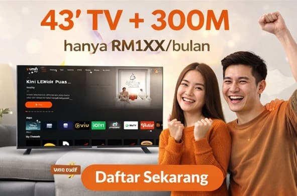 Daftar Unifi 300Mbps / 500Mbps — Dapat TV Smart Percuma, Hanya RM1XX Sebulan